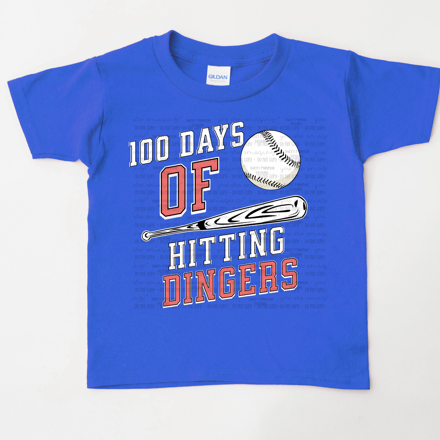 100 days of hitting dingers baseball shirt