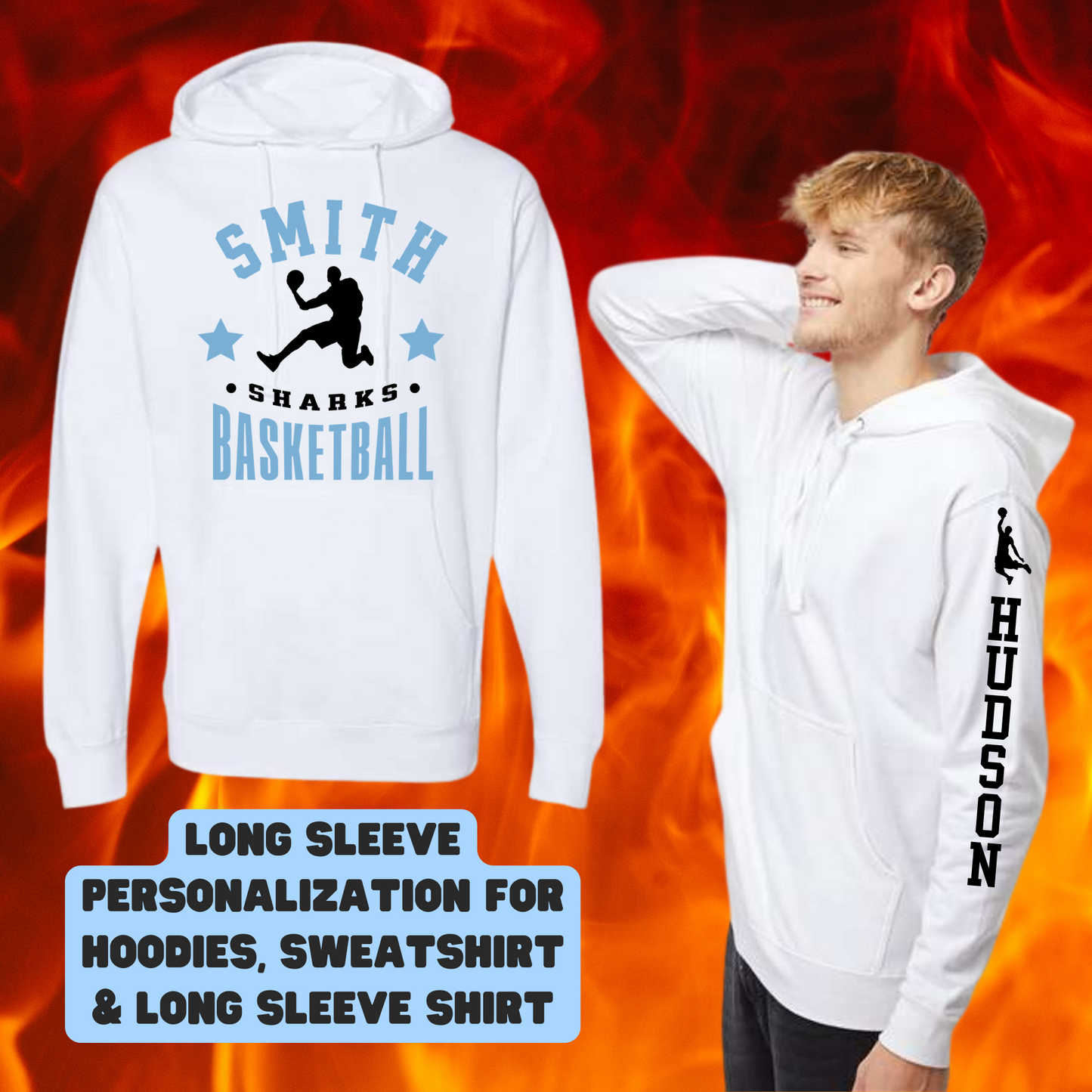 PERSONALIZED Smith Basketball Design 15 - FRONT & BACK/SLEEVE