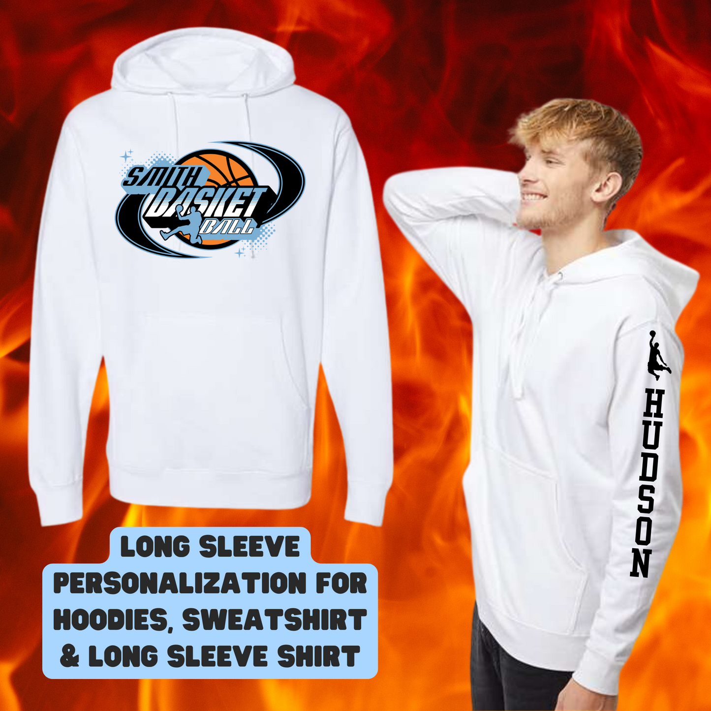 PERSONALIZED Smith Basketball Design 16 - FRONT & BACK/SLEEVE