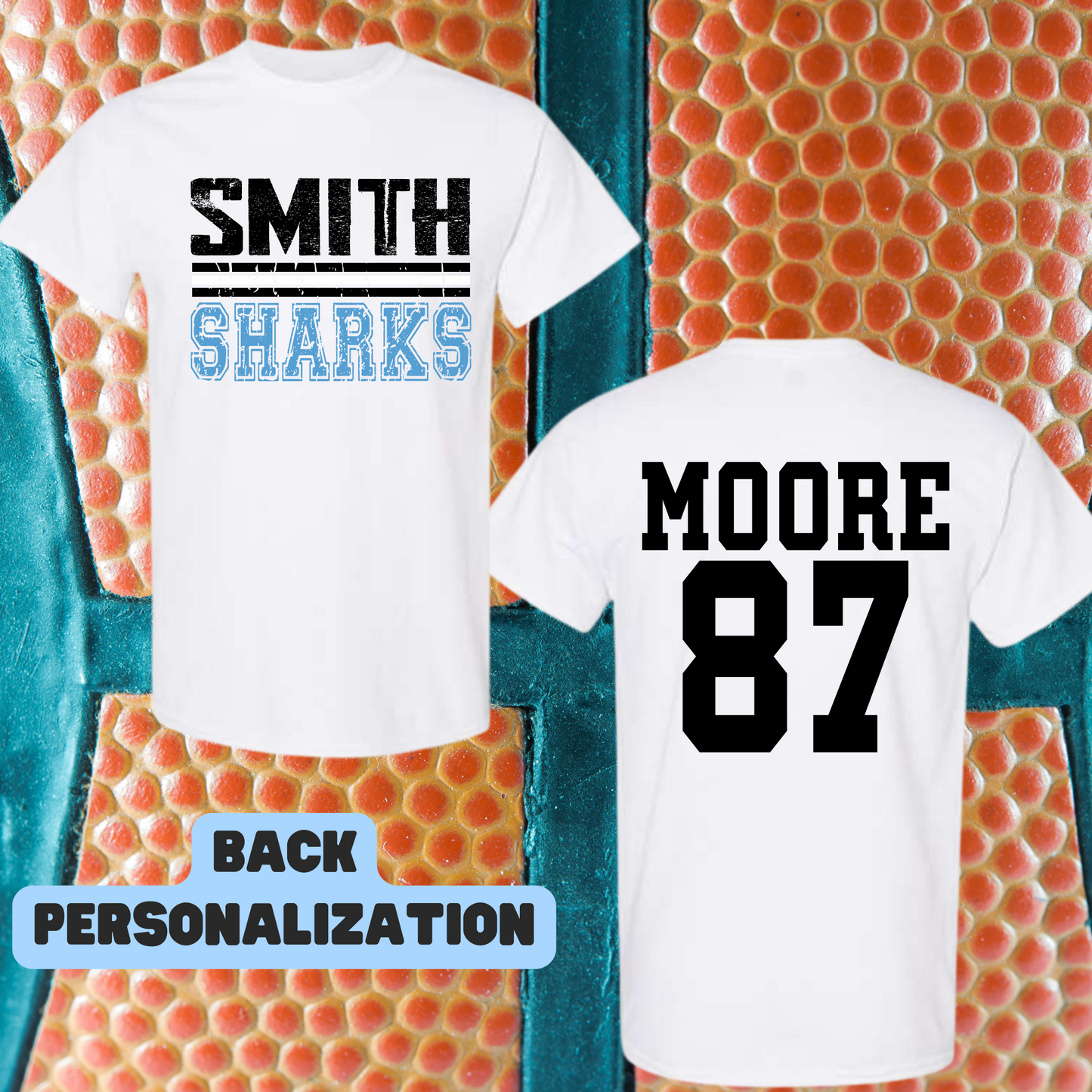 PERSONALIZED Smith Basketball Design 12 - FRONT & BACK/SLEEVE