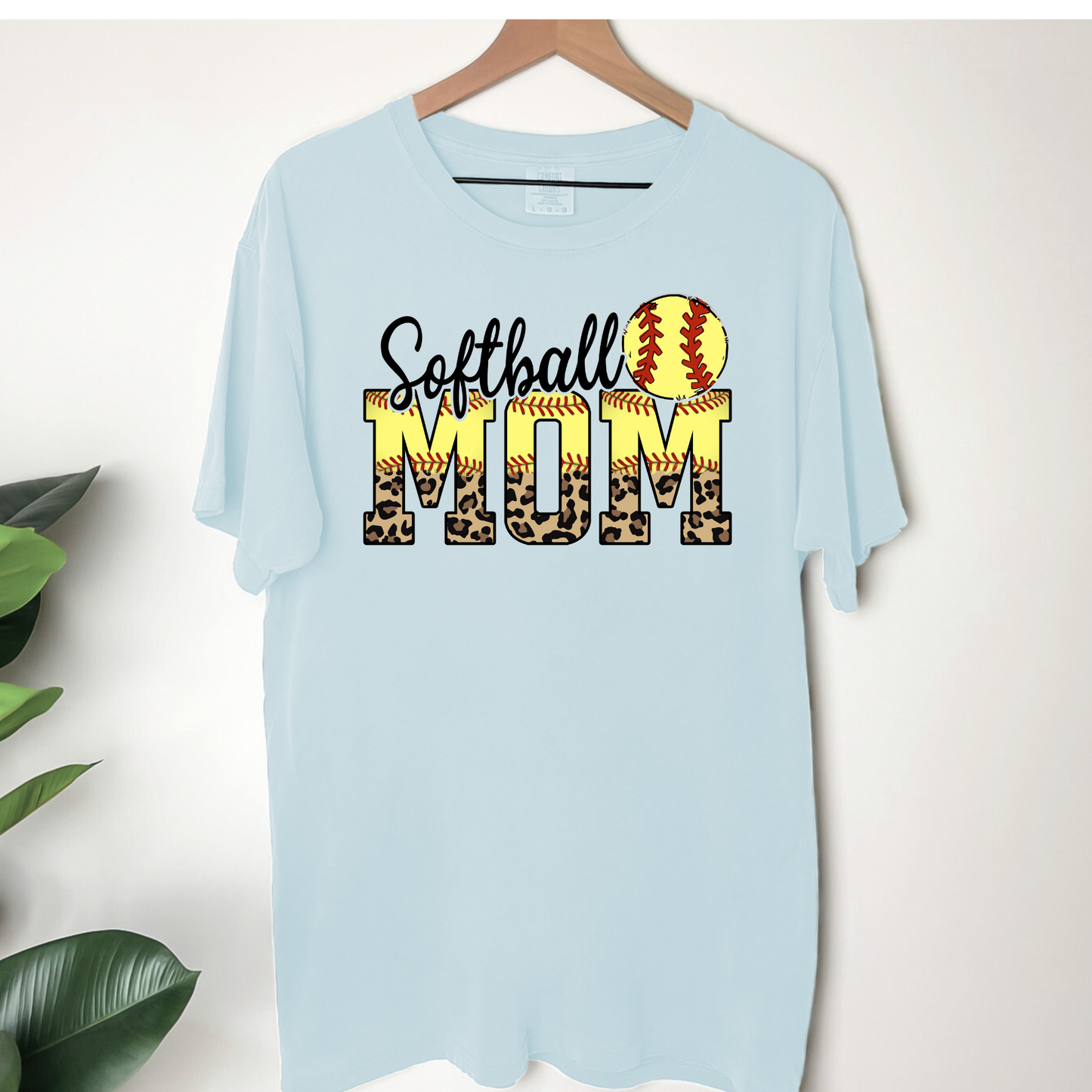 Leopard Print Softball Mom Shirt