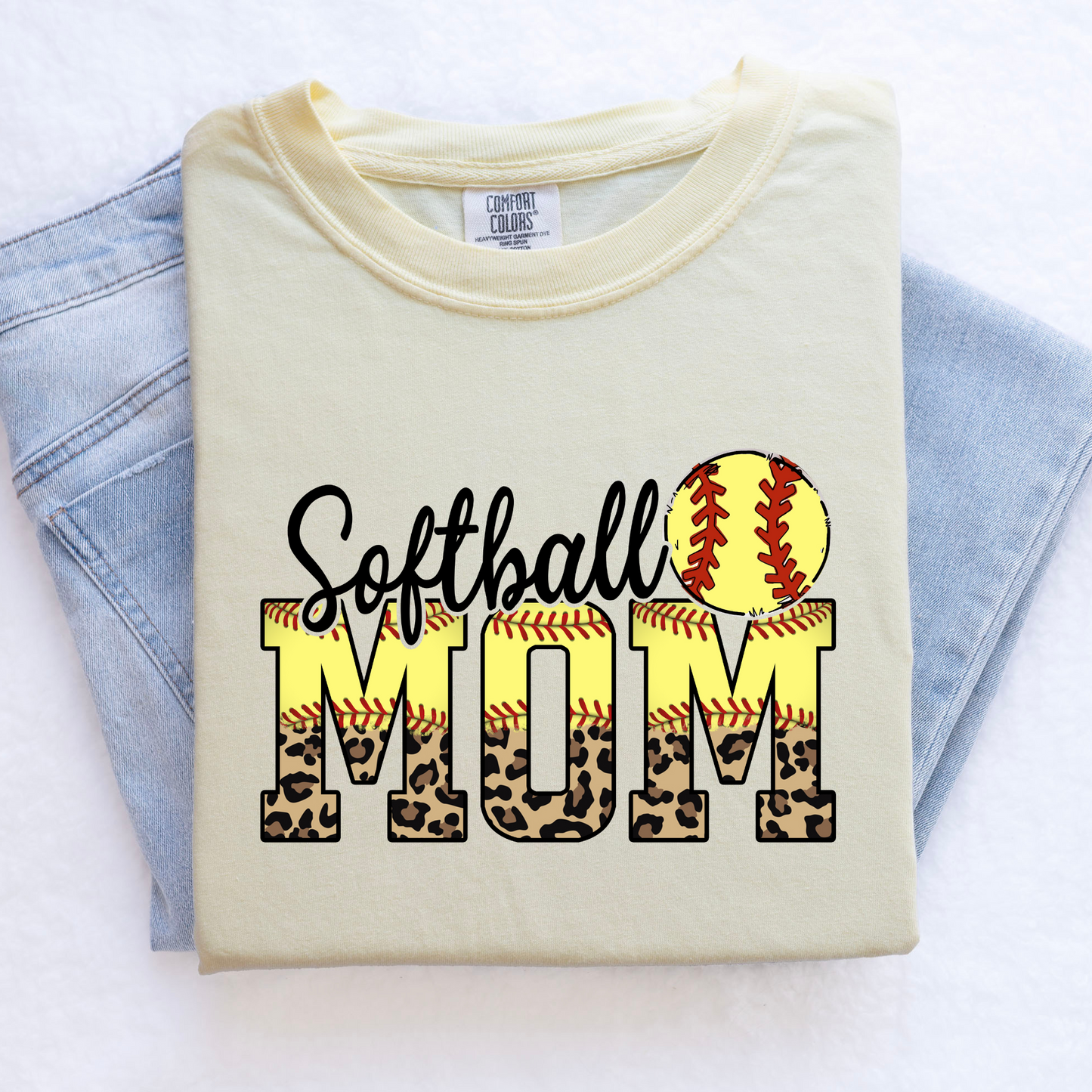 Leopard Print Softball Mom Shirt
