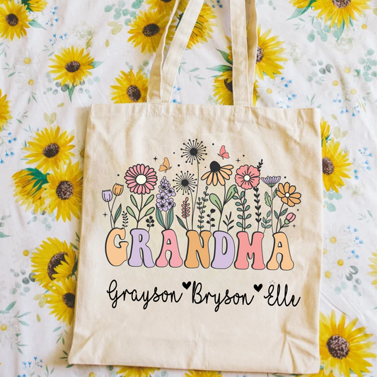 Personalized Grandma Tote Bag