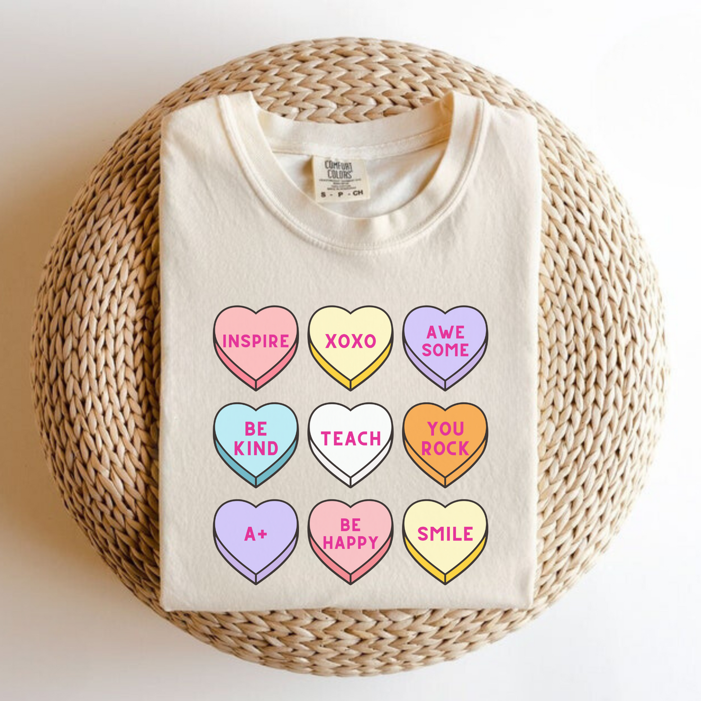 Candy Heart Teacher Comfort Colors Shirt | Cute Valentine Teacher Gift Tee