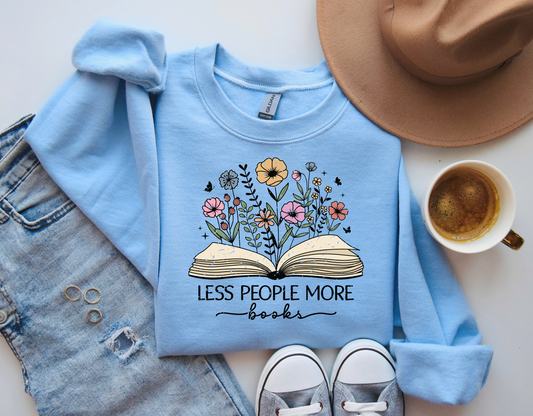 Less People More Books | Book Lover Crewneck Sweatshirt