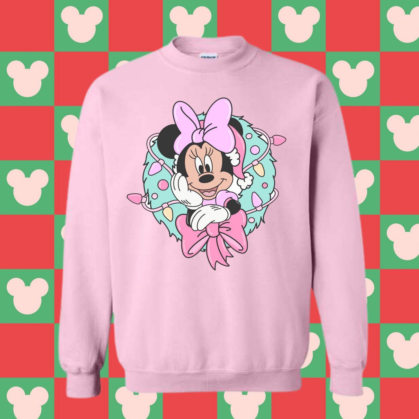 Magical Girl Mouse Wreath Christmas Crewneck Sweatshirt