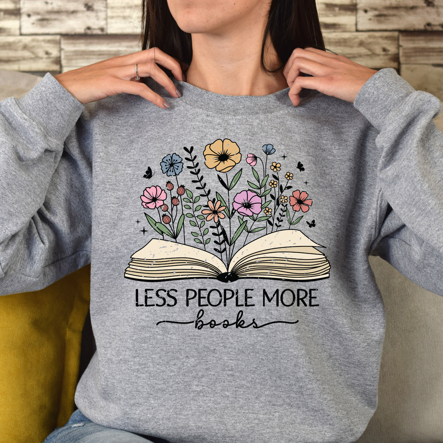 Less People More Books | Book Lover Crewneck Sweatshirt