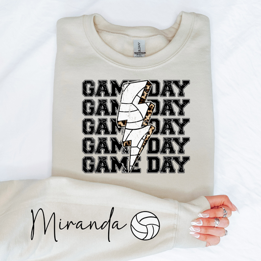 Personalized Volleyball Game Day Crewneck Sweatshirt
