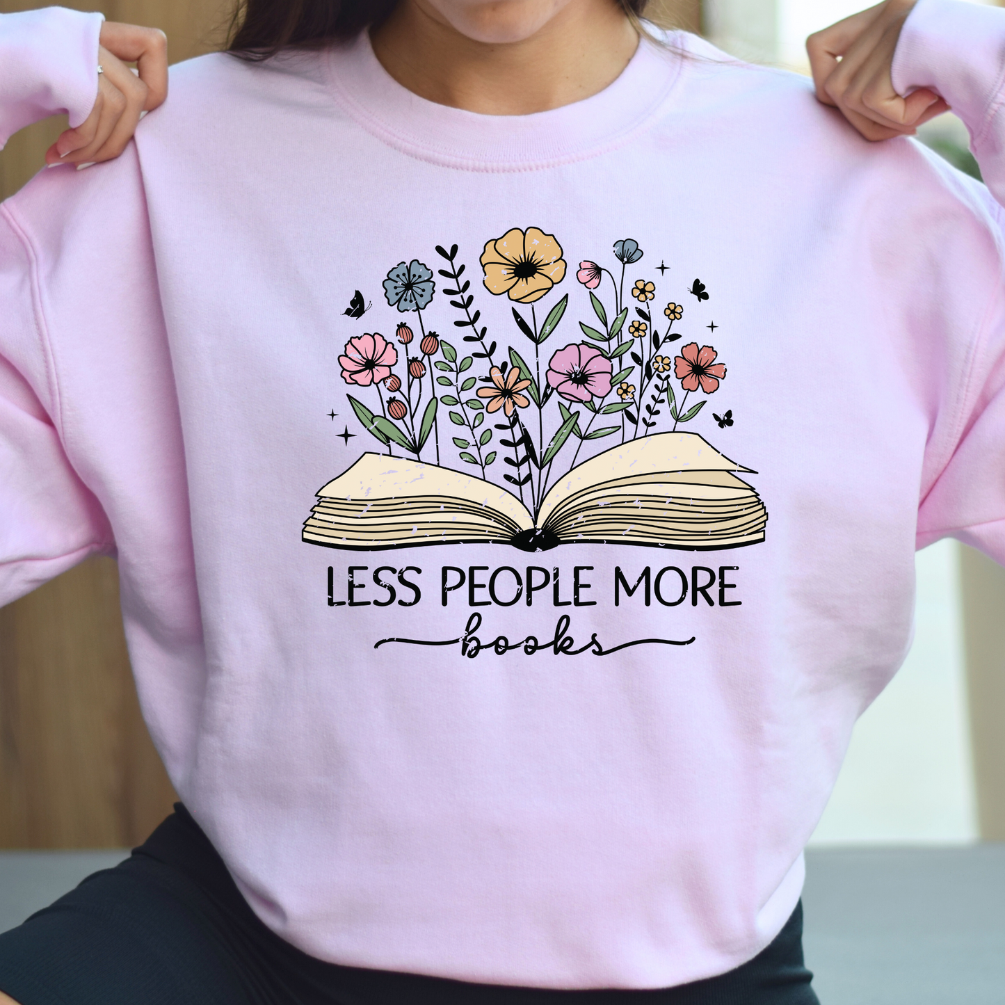 Less People More Books | Book Lover Crewneck Sweatshirt