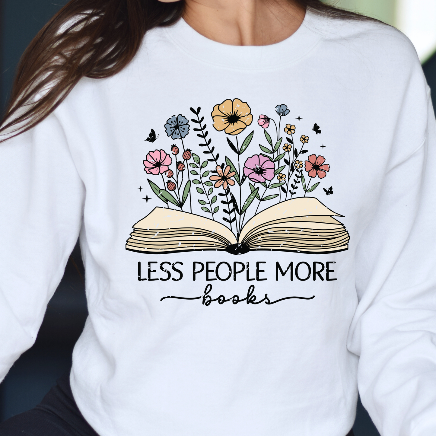 Less People More Books | Book Lover Crewneck Sweatshirt