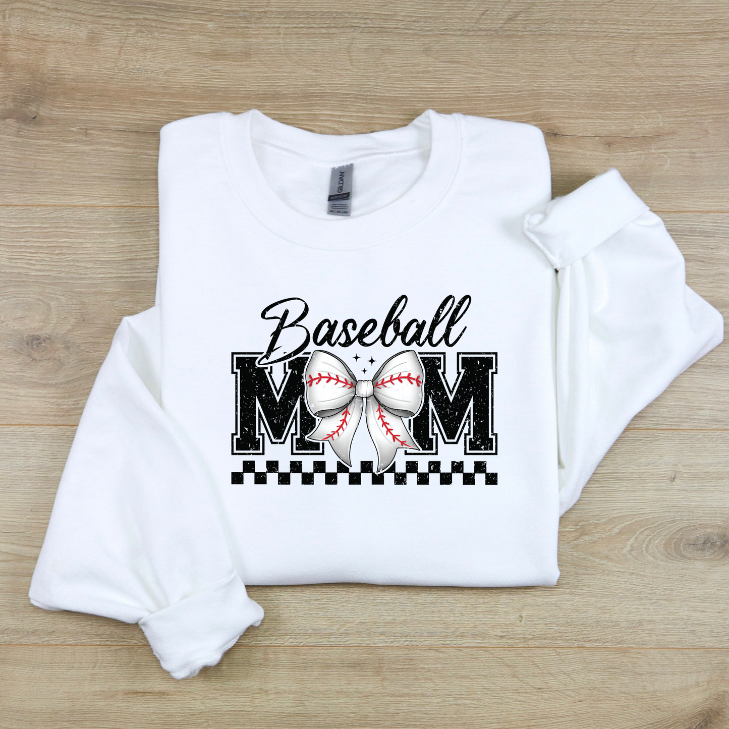 Baseball Mom Bow Crewneck Sweatshirt