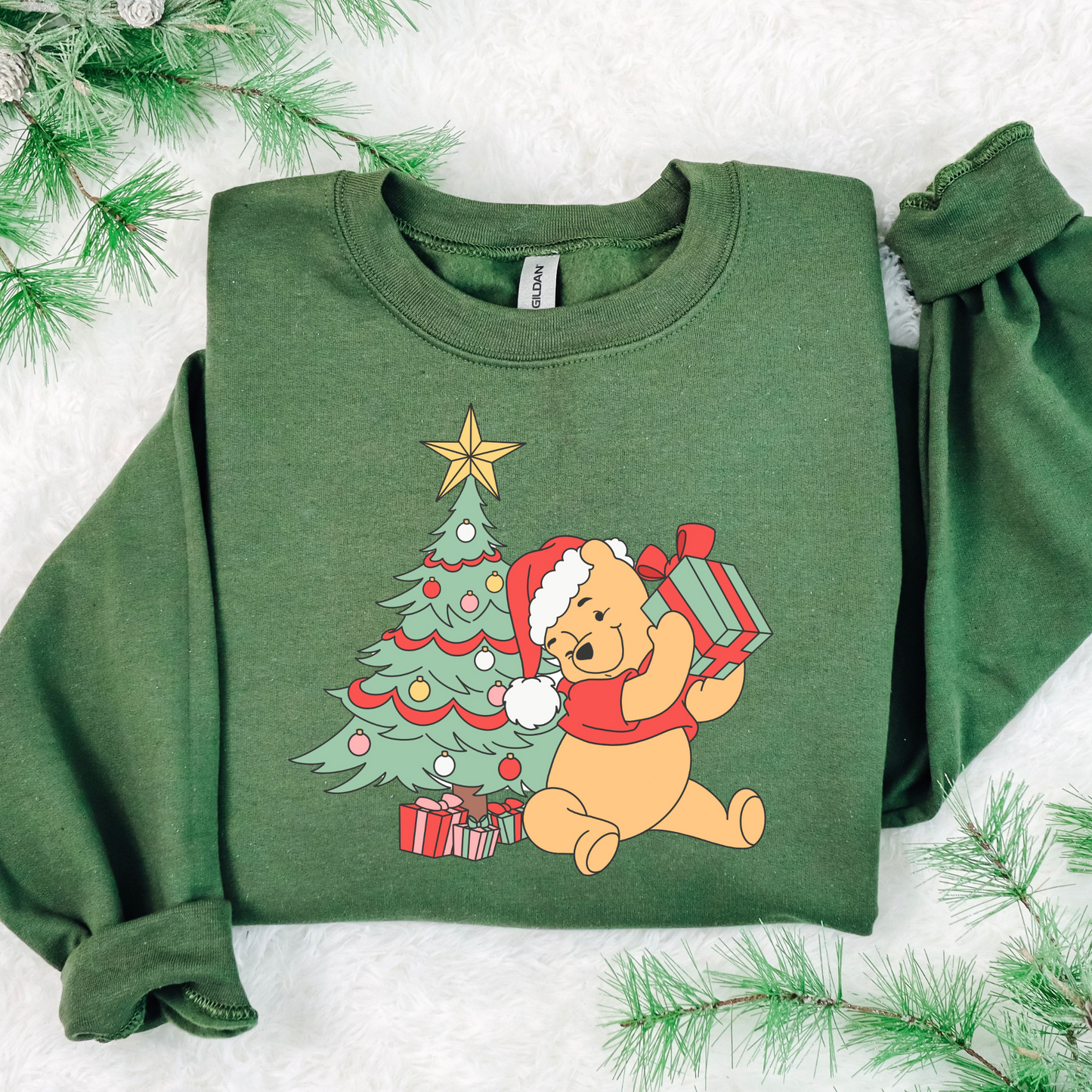 Yellow Bear Christmas Crewneck Sweatshirt