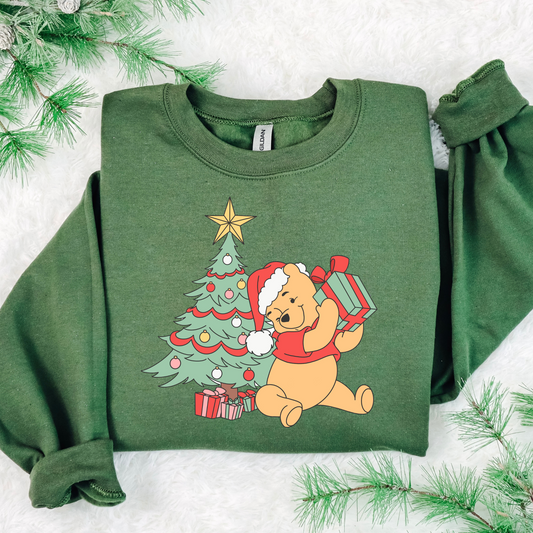 Yellow Bear Christmas Crewneck Sweatshirt