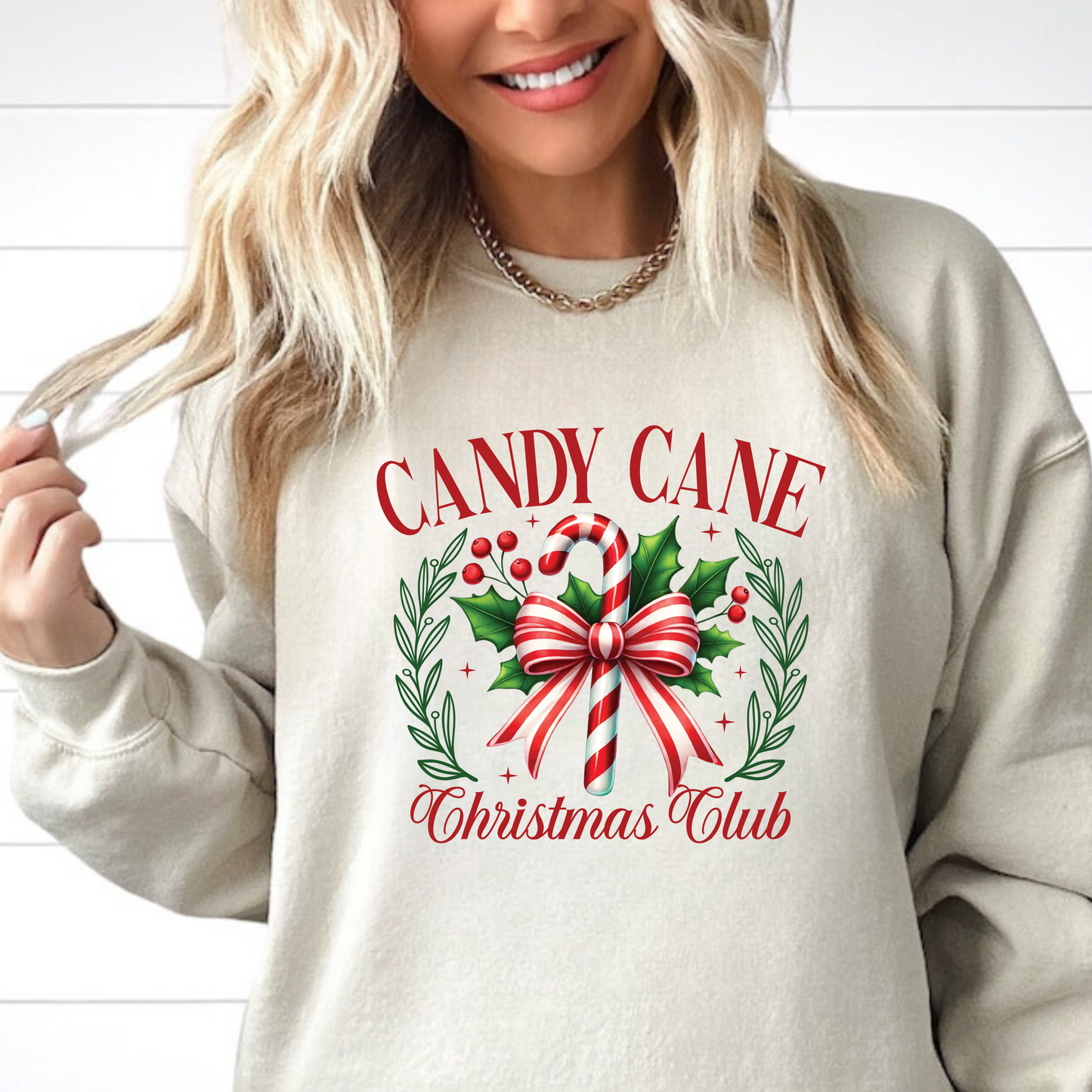 Christmas Candy Cane Christmas Club Sweatshirt