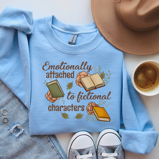 Attached to Fictional Characters | Book Lover Crewneck Sweatshirt