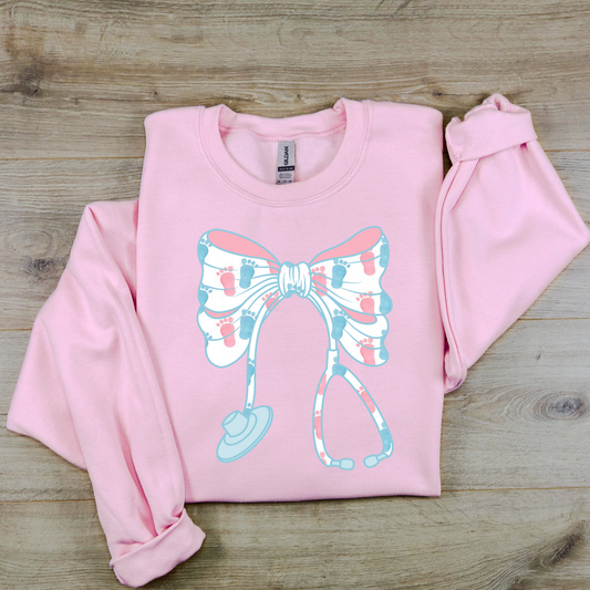 Mother Baby Nurse Bow Sweatshirt
