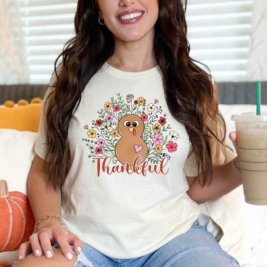 Thankful Turkey Thanksgiving Shirt | Bella Canvas Shirt
