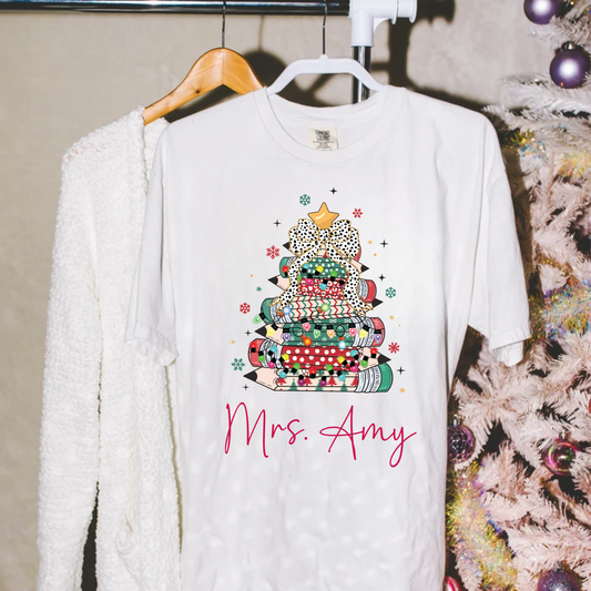 Personalized Teacher Christmas Shirt | Pencil Shirt